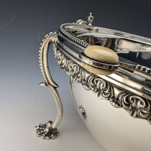 Around 1900 English antique silver plate breakfast dish MARTIN HALL